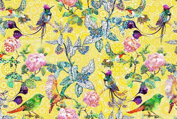 STAMPA DIG AL MQ SU SUPP200g/mq MICA EXOTIC MOSAIC1 GIALLO