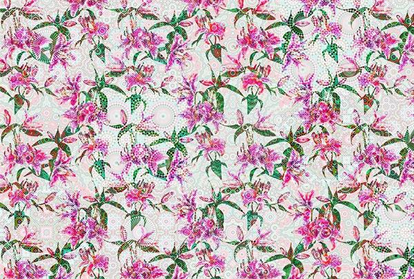 STAMPA DIG AL MQ SU SUPP130g/mq VLIES MATTE MOSAIC LILIES2 FUCSI