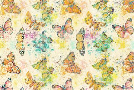 STAMPA DIG AL MQ SU SUPP200g/mq VLIES PREM MOSAIC BUTTERFLIES1 G