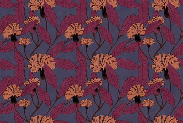 STAMPA DIG AL MQ SU SUPP200g/mq VLIES PREM CLOVES1 BORDEAUX ARAN