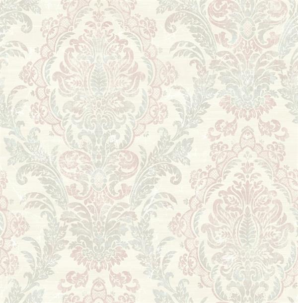 FLORENCIA PARATO TNT DAMASCO ROSA ANTICO E GRIGIO 10x0,53mt