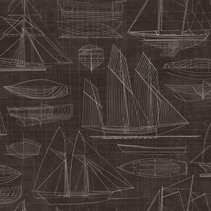 YACHT CLUB PARATO SU TNT DISEGNO BARCA NERO BIANCO 10x0,53 mt
