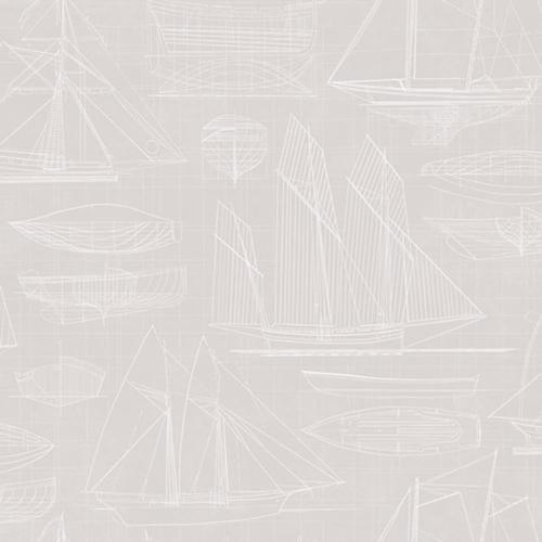 YACHT CLUB PARATO SU TNT DISEGNO BARCHE GRIGIO BIANCO 10x0,53mt