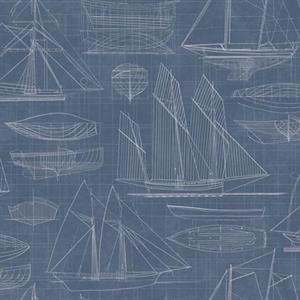 YACHT CLUB PARATO SU TNT DISEGNO BARCHE BLU BIANCO 10x0,53mt