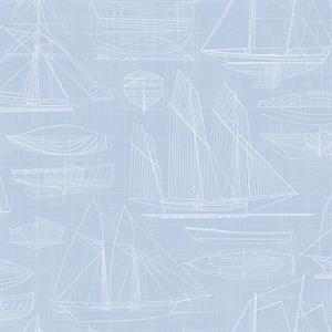 YACHT CLUB PARATO SU TNT DISEGNO BARCHE AZZURRO BIANCO 10x0,53mt