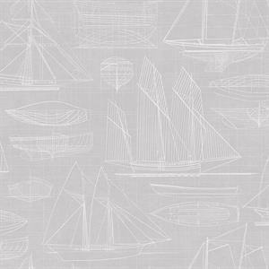 YACHT CLUB PARATO SU TNT DISEGNO BARCA GRIGIO BIANCO 10x0,53 mt
