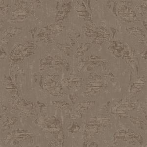 PARATO AMBIANCE IN PVC/TNT/DAMASCO BROWN/BRONZE 0,53X10,05MT