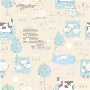 TINY TOTS2 PARATO TNT DIS.ANIMALI BEIGE .10X0,53MT