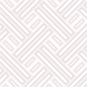 GEOMETRIX PARATO TNT GEOMETRICO ARGENTO E ROSA 10x0,53mt