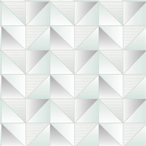 GEOMETRIX PARATO TNT GEOMETRICO VERDE ACQUA E GRIGIO 10x0,53mt