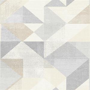GEOMETRIX PARATO TNT GEOMETRICO BEIGE E ARGENTO 10x0,53mt
