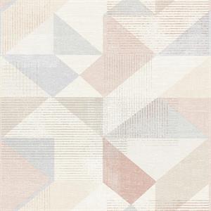 GEOMETRIX PARATO TNT GEOMETRICO ARGENTO E ROSA 10x0,53mt