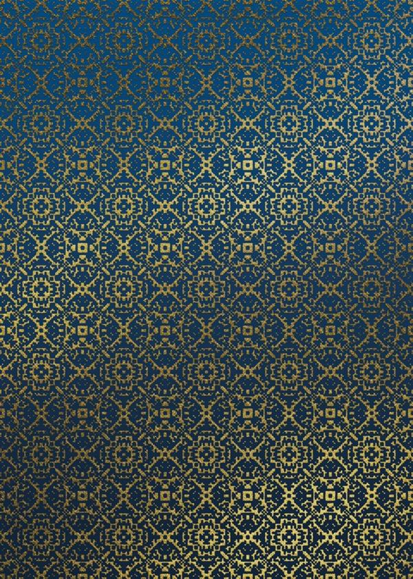 FOTOMURALE KOMAR HERITA GE1 SU TNT DESIGN BLU ORO 200x280cm(4tel