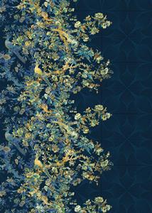 FOTOMURALE KOMAR HERITA GE1 SU TNT DESIGN BLU GIALLO 200x280cm(4