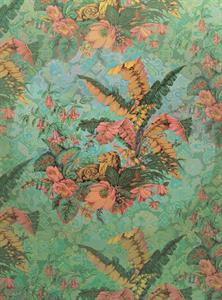 FOTOMURALE KOMAR HERITA GE1 SU TNT FIORI VERDE ROSA 200x270cm(4t