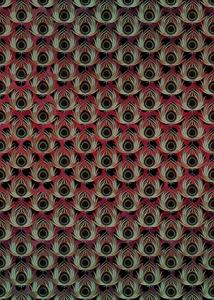 FOTOMURALE KOMAR HERITA GE1 SU TNT PIUME ROSSO VERDE 200x280cm(4