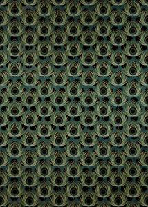 FOTOMURALE KOMAR HERITA GE1 SU TNT PIUME VERDE NERO 200x280cm(5t