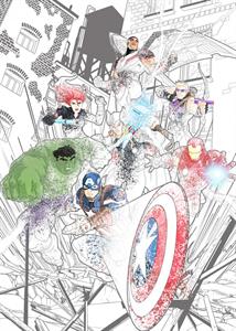 FOTOMURALE INTO ADVENTURE AVENGERS ATTACK MIS.200X280 CM