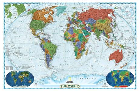 FOTOMURALE INTO ADVENTURE THE WORLD BLUE FRAME .200X130CM