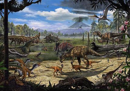FOTOMURALE INTO ADVENTURE TNT DINOSAURUS  400X280 CM