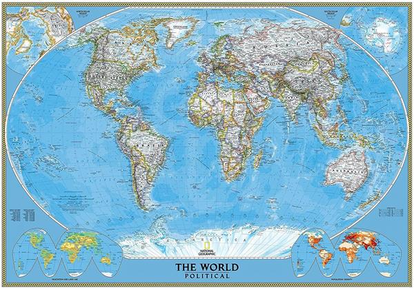 FOTOMURALE INTO ADVENTURE THE WORLD POLITICAL 400X280 CM