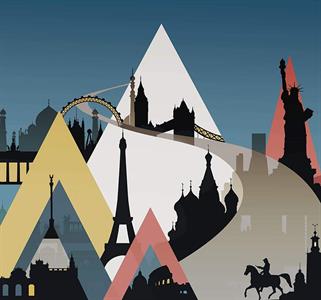 FOTOMURALE INTO ADVENTURE SIGHTSEEING MIS.300X280 CM