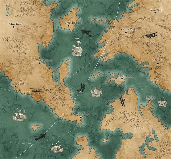 FOTOMURALE INTO ADVENTURE TNT OLD TRAVEL MAP 300X280 CM