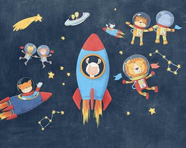 FOTOMURALE INTO ADVENTURE TNT FRIENDS IN SPACE MIS.350X280CM