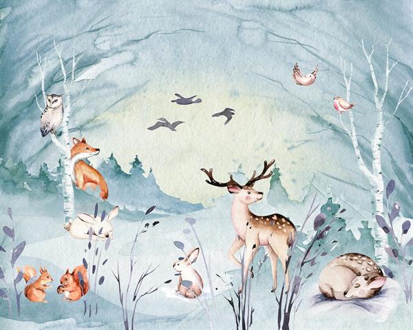 FOTOMURALE WONDERLAND   /IN TNT ANIMALS KIDS MIS. 350X280h CM (7