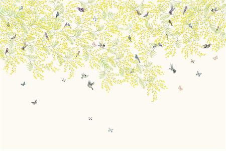 STAMPA DIGITALE INTERMEZVYNIL BIRDS YELLOW MIS. AL MQ