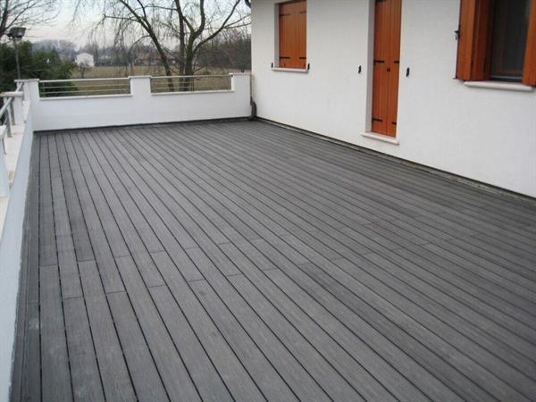 PAVIM ESTERN 143 mm SP.28mm TAVOLA CON FORI GREY STRUT.ALLUMINIO