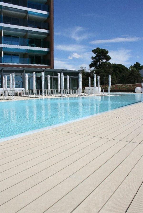 PAVIM ESTERN 143 mm S.28mm TAVOLA CON FORI BEIGE STR.F.ZINCATO