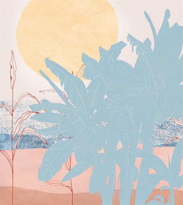 FOTOMURALE KOMAR INK SU TNT FOGLIE DI BANANA MIS.250X280 cm