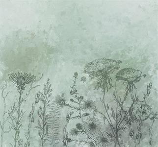 FOTOMURALE KOMAR INK SU TNT WHIFF VERDE FOGLIE MIS.300X280cm