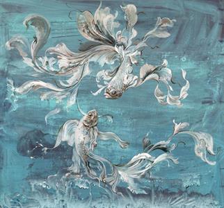 FOTOMURALE KOMAR INK SU TNT FLUX FISH MIS.300X280cm