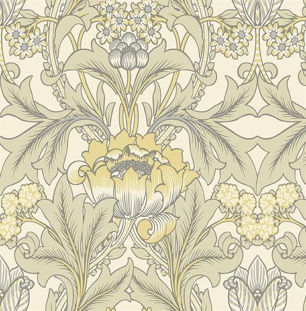 BRITISH HERITAGE PARATO SU TNT FIORI AVORIO GIALLO 10x0,52 mt