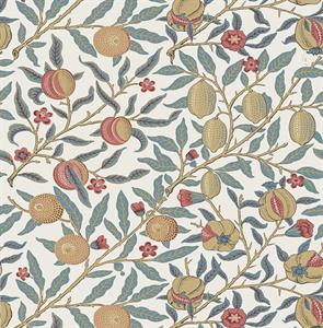 BRITISH HERITAGE PARATO SU TNT FRUTTI BIANCO AZZURRO 10x0,52mt