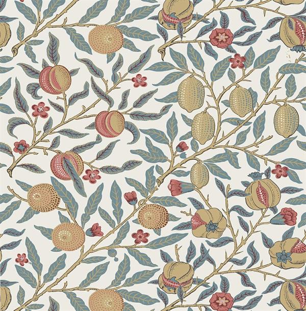 BRITISH HERITAGE PARATO SU TNT FRUTTI BIANCO AZZURRO 10x0,52mt