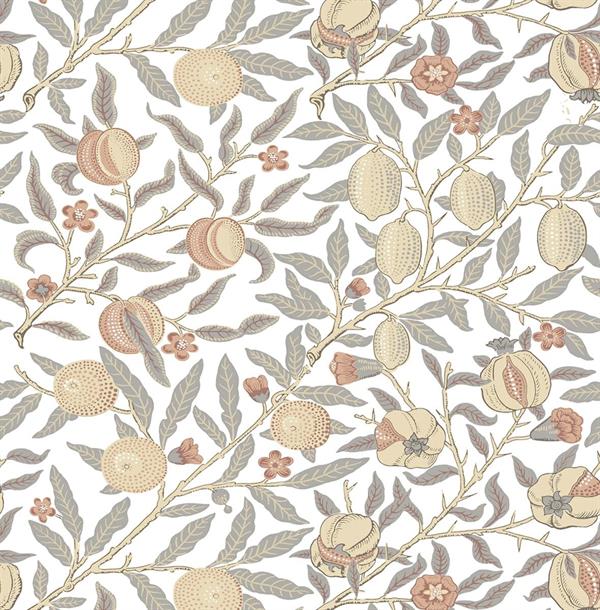 BRITISH HERITAGE PARATO SU TNT FRUTTI BIANCO ARANCIO 10x0,52mt