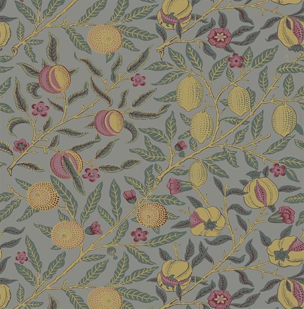 BRITISH HERITAGE PARATO SU TNT FRUTTI GRIGIO VERDE 10x0,52mt