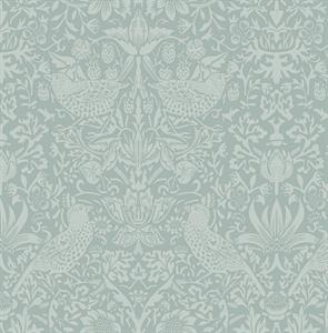 BRITISH HERITAGE PARATO SU TNT FIORI UCCELLI AZZURRO 10x0,52mt