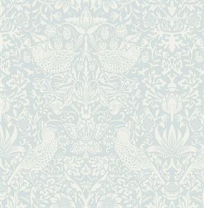 BRITISH HERITAGE PARATO SU TNT FIORI UCCELLI AZZURRO 10x0,52mt