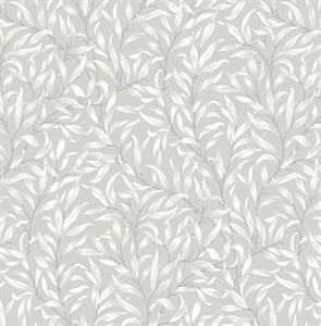 BRITISH HERITAGE PARATO SU TNT FOGLIE GRIGIO CHIARO 10x0,52mt