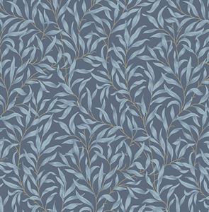 BRITISH HERITAGE PARATO SU TNT FOGLIE BLU AZZURRO 10x0,52mt