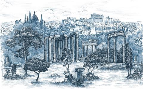 FOTOMURALE LE JARDIN    RUINS BLUE MIS.400X250 CM