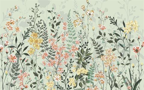 FOTOMURALE LE JARDIN    JUNGLE FLOWERS GREEN 400X250CM