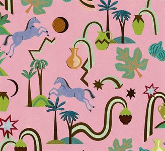 LLAR PARATO TNT         DIS. CAVALLI ROSA 50X1000CM