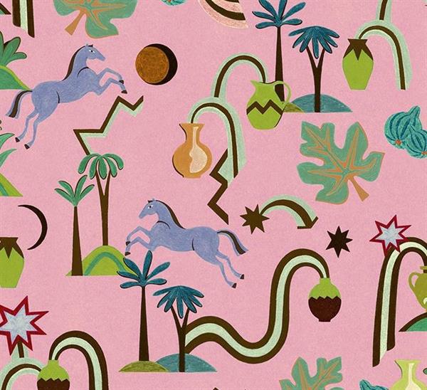 LLAR PARATO TNT         DIS. CAVALLI ROSA 50X1000CM