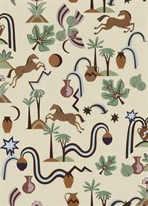 LLAR PARATO VINILICO    DIS.CAVALLI BEIGE 50 X1000CM