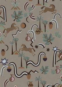 LLAR PARATO VINILICO    DIS.CAVALLI MARRONE 50X1000CM